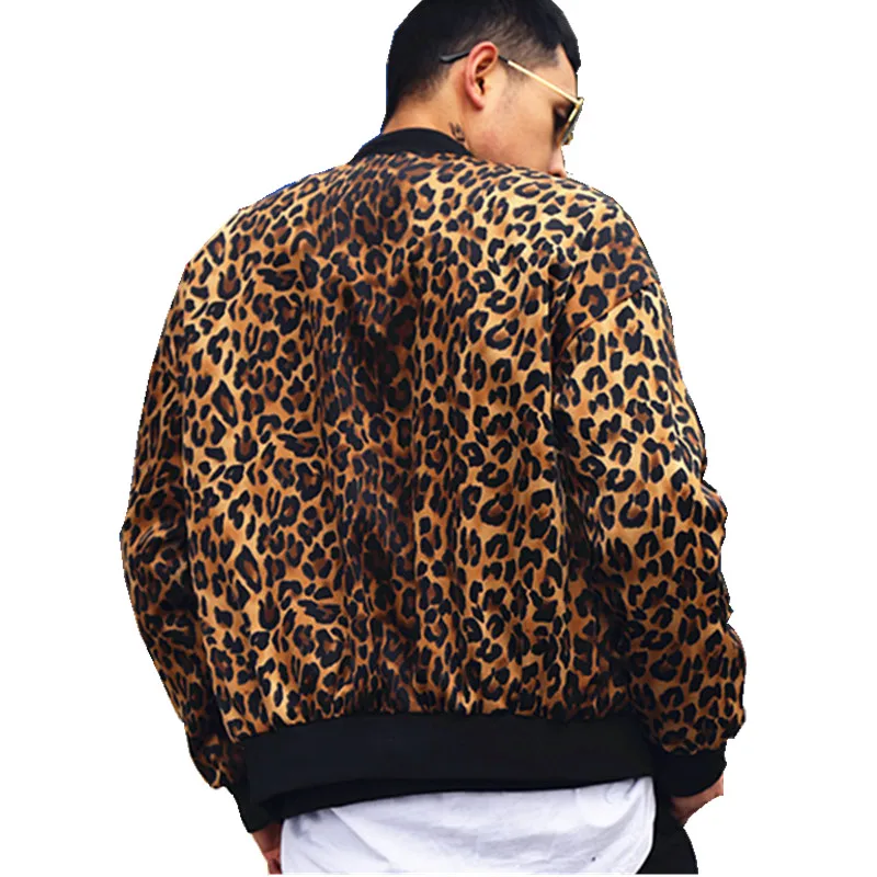 Куртка мужская зимняя с леопардовым принтом бейсбольная куртка для ночного