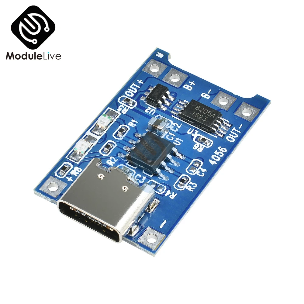5 шт. 5 в 1A type-C type c USB 18650 TP4056 литиевый модуль зарядного устройства аккумулятора зарядная плата с защитой 1A li-ion