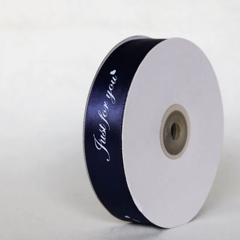 Dark blue 45 м/лот 2,5 см письмо атласные ленты волос лук/вечерние/день рождения цветок DIY отделочная лента художественное оформление ручной работы материалы LX788 - Цвет: Dark blue