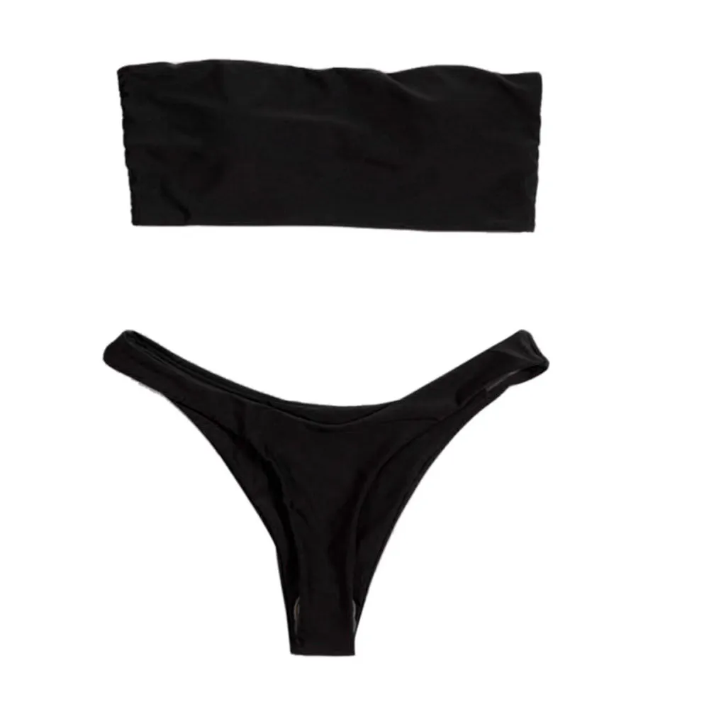 Womail Bandeau bikini set Swimwear female two pieces swimsuit High Waist Bikini Women Bathing Suit biquini W3052 | Женская одежда
