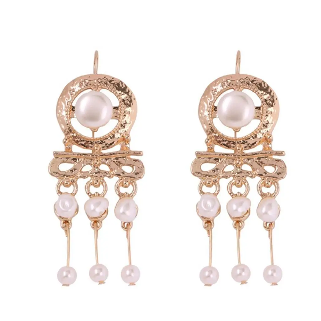 Серьги Крючки женские винтажные геометрические красные синие золотые 19