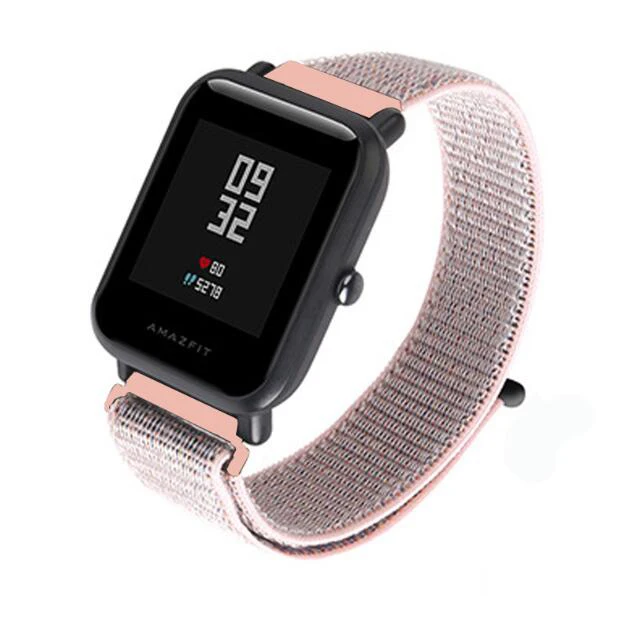 hot pink Нейлоновый ремешок AMAZFEEL для часов Amazfit, цветной нейлоновый ремешок с петлей для часов Amazfit BIP PACE, часы Stratos - Цвет: hot pink