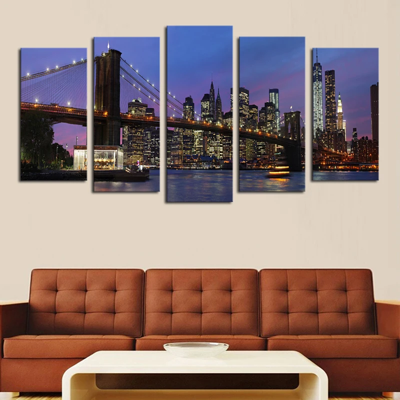 2017 картины Fallout без рамки 5 панелей современная городская картина печать на