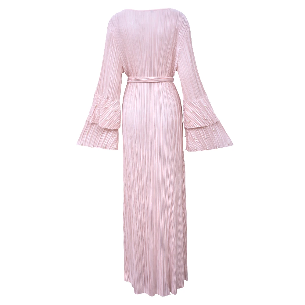 Осенне-зимнее женское мусульманское платье с круглым вырезом больших размеров 3XL