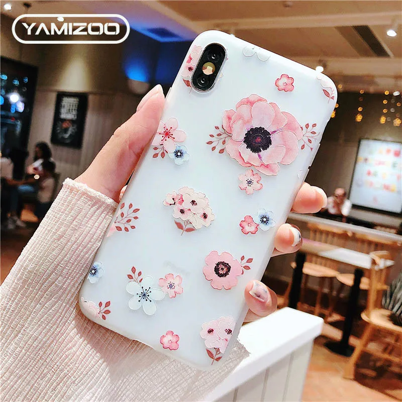 YAMIZOO защитный чехол для iPhone 5S 7 6 цветочный силиконовый 360 Тонкий xr x xs max телефонные