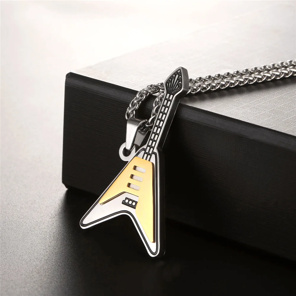 OEM Треугольные гитарные ожерелья и подвески с цепочкой из нержавеющей стали