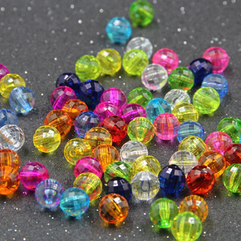 Горячая продажа DIY Смешанные акриловые граненые круглые бусины разделители
