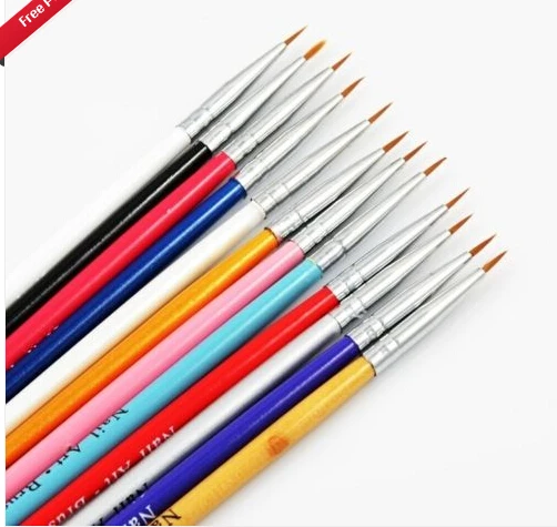 

Wholesale 12pcs Tiny 12pcs Nail Art Design Painting Drawing UV Gel Pen Brush Dotting Tool Colorful. #FE01G, Free shipping