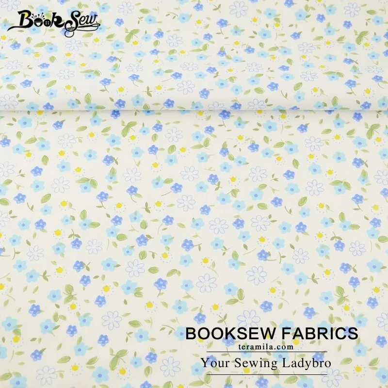 Booksew Freshness Floral Pattern100% Cotton Twill Fabric Home Textile Sewing Cloth For Bedding Baby Craft Patchwork Scrapbooking| |