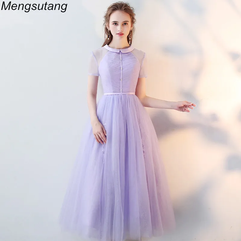 Robe de soiree Новое поступление элегантное тонкое ТРАПЕЦИЕВИДНОЕ кружевное вечернее платье vestido de festa банкетное платье с круглым вырезом платья для выпускного вечера платья для вечеринок
