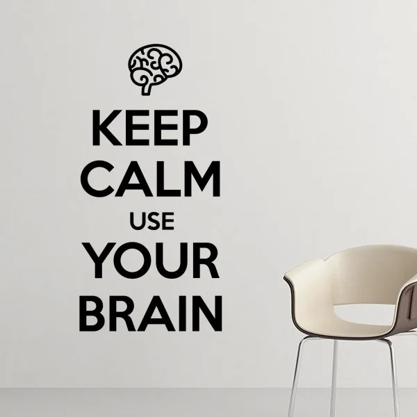 Цитата Keep Calm And Use Your Brain Black забавный юморский рисунок для иллюстрации силуэт