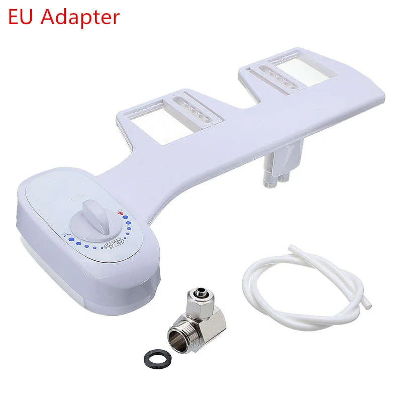 EU Adapter Портативное неэлектрическое сиденье для унитаза Биде Ванная комната двойные разбрызгиватели насадка для туалета сиденье гинекологический шланг-распылитель для мойки воды биде - Цвет: EU Adapter
