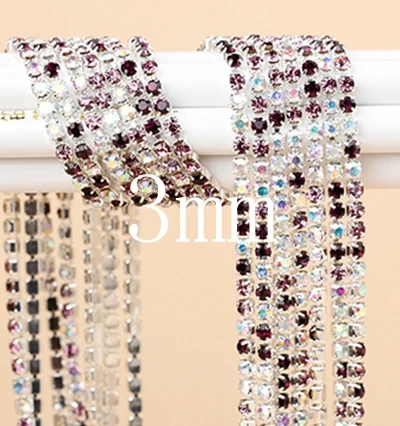 5 ярдов (3 мм) Стразы кристальная чашка цепочка коготь отделка стразы обвязка для