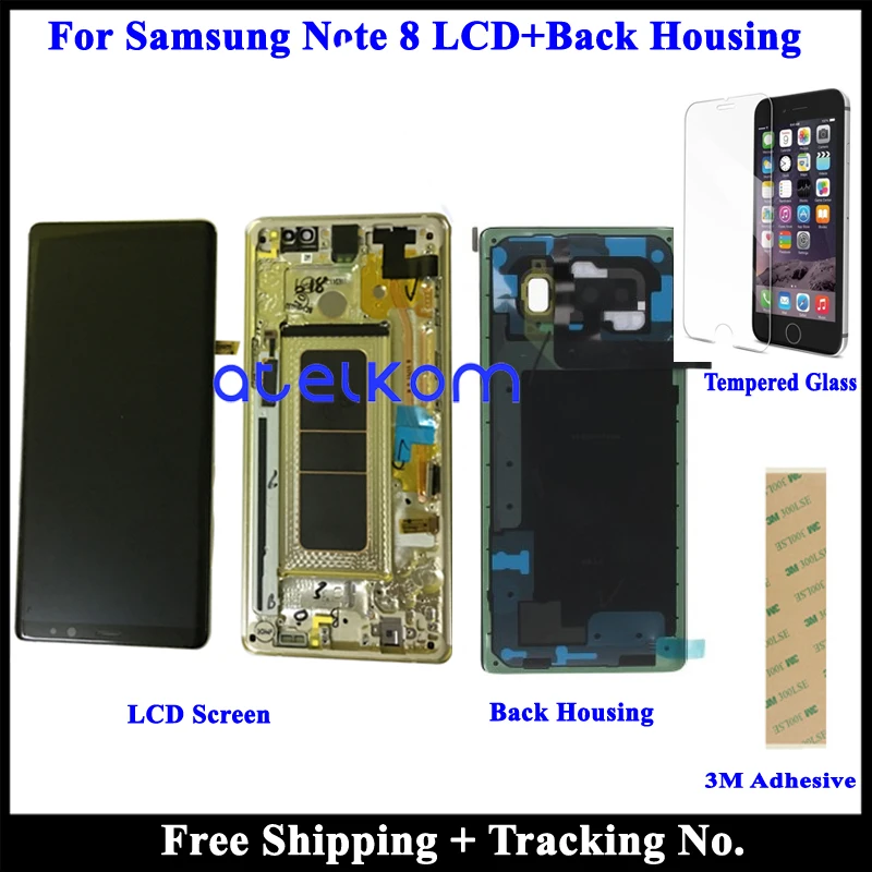Tested AMOLED For SAMSUNG GALAXY Note 8 LCD Display Touch Screen Digitizer Assembly LCD+ Back Housing | Мобильные телефоны и