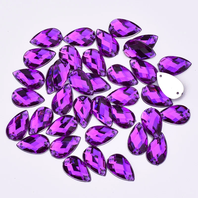 JUNAO Multi Size Crystal AB Drop Rhinestones Sewing Jewel Strass Applique Acrylic Stones For Women's Clothes Shoes Accessories | Дом и сад