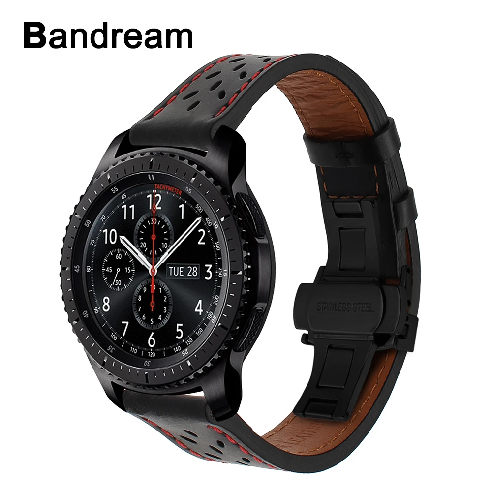 

Ремешок для часов Samsung Gear S3 Galaxy, из натуральной телячьей кожи, 46 мм