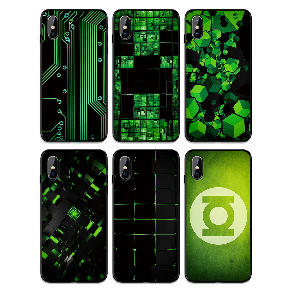 Green and Black Soft TPU Case Cover for Apple iPhone 6 6S 7 8 Plus 5 5S SE X XS MAX XR Silicone Cases | Мобильные телефоны и