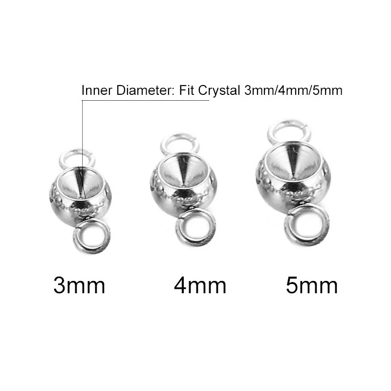 20 шт./лот подвески из нержавеющей стали Заготовки круглые кристаллическая основа