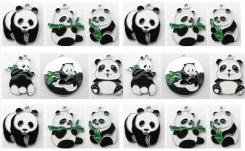 Оптовая продажа Бесплатная доставка новинка 50 шт. панды Микс металлические