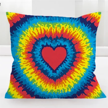 BlessLiving Tie Dye Pillow Covers Bohemian Hippie Cushion Cover Rainbow Tye Dye Decorative Throw Pillow Cases for Couch Sofa Bed 2