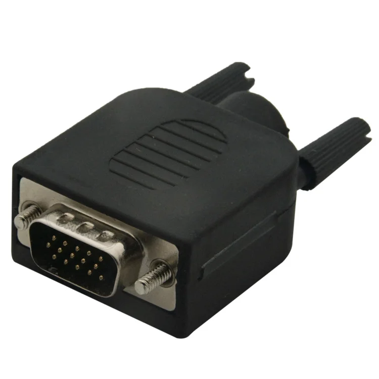 DB15 VGA Штекерный разъем с задним боковым винтовым разъемом и очень короткой длиной