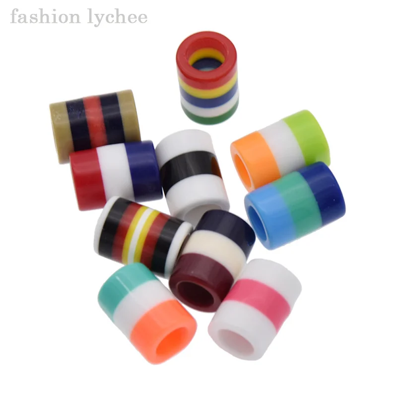Модные бусины lychee 10 шт. случайные разноцветные дредов трубки для женщин девушек