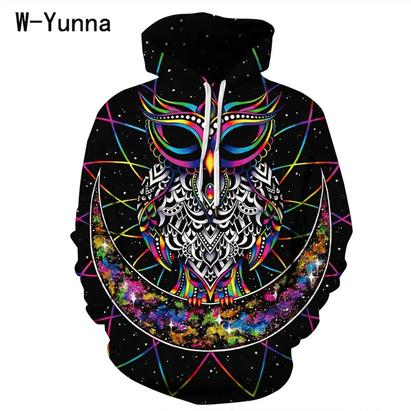 W Yunna 2019 креативные 3D модели повседневная куртка с цифровым принтом совы женская