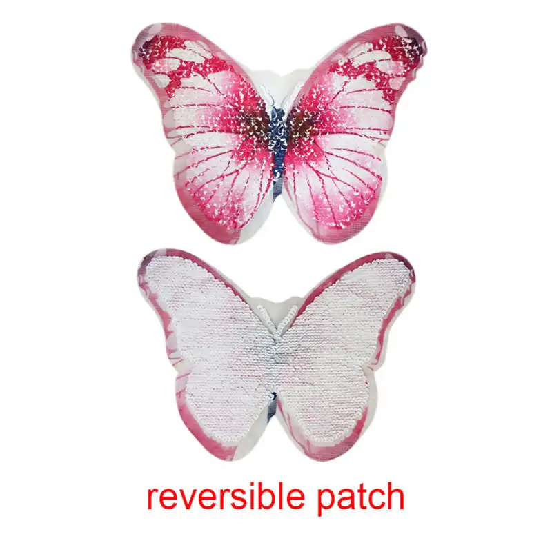 

Popular Butterfly Reversible Change color Shiny Sequins Sew On Fabric Patches DIY For Clothes DIY Stickers Appliqued Accessories