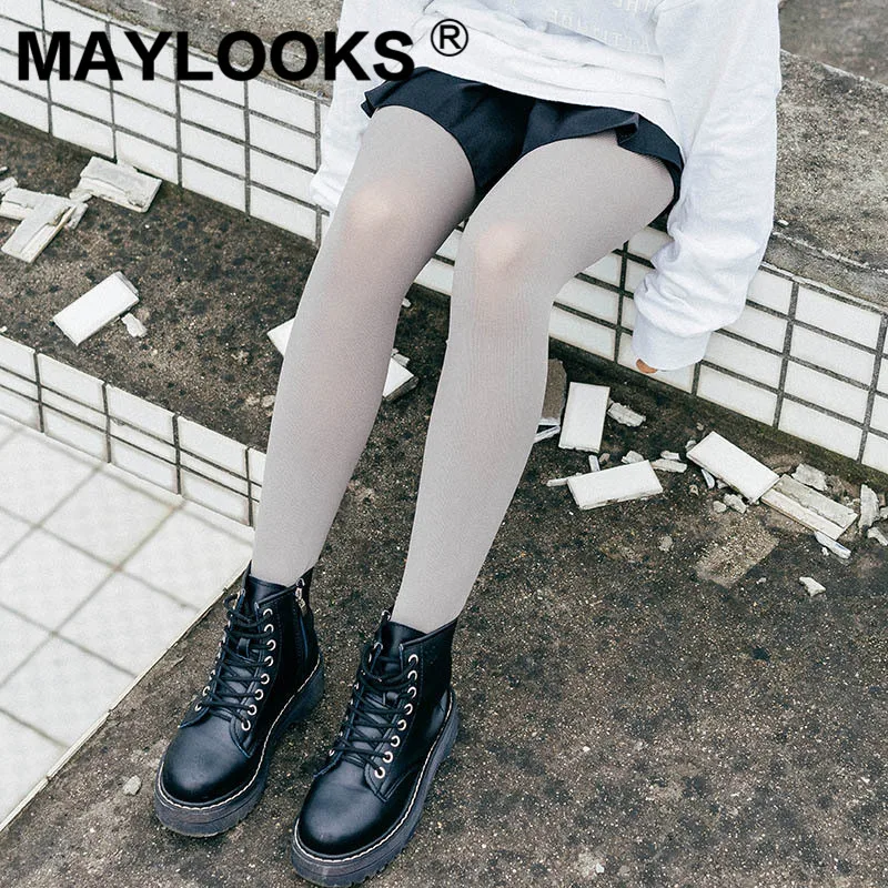 Maylooks/Новинка 280D бархатные тонкие вертикальные колготки женские весенние и
