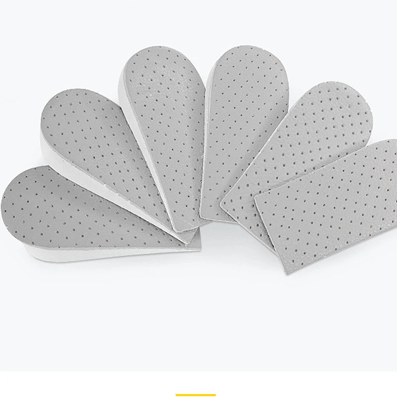 Half Height Increase Elevator Shoes Insoles for Men up 15 to 40 mm Pigskin Insole Inserts foot care pads  Leather material