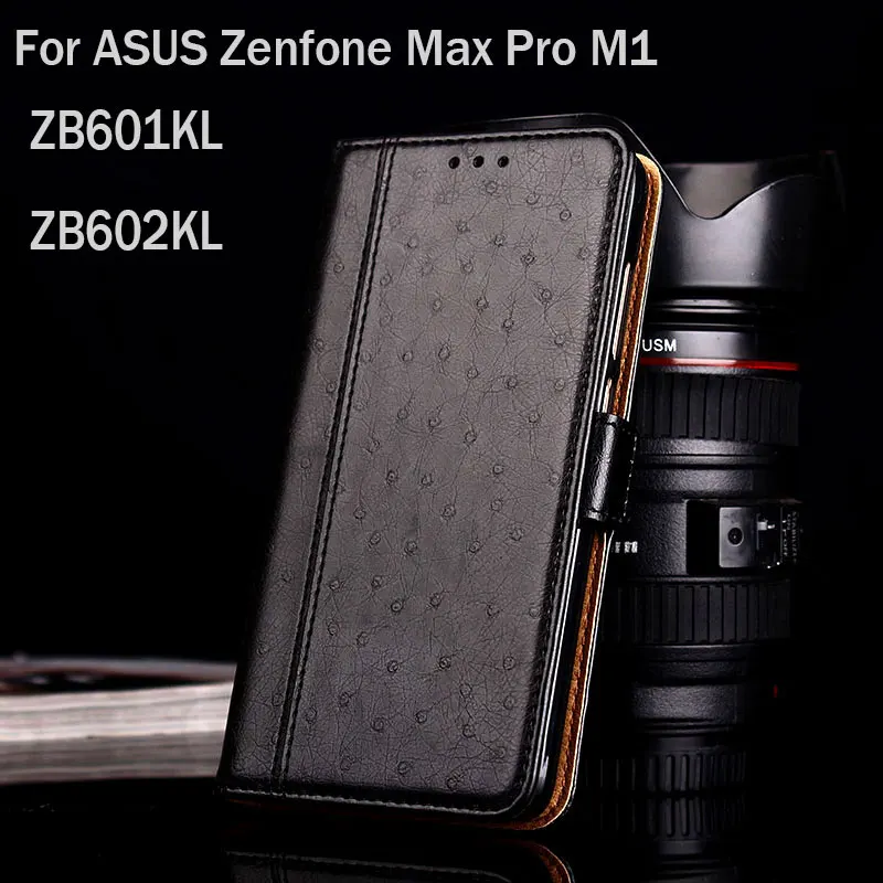 Чехол для ASUS Zenfone Max Pro M1 ZB601KL ZB602KL роскошный чехол из страусиной кожи с подставкой