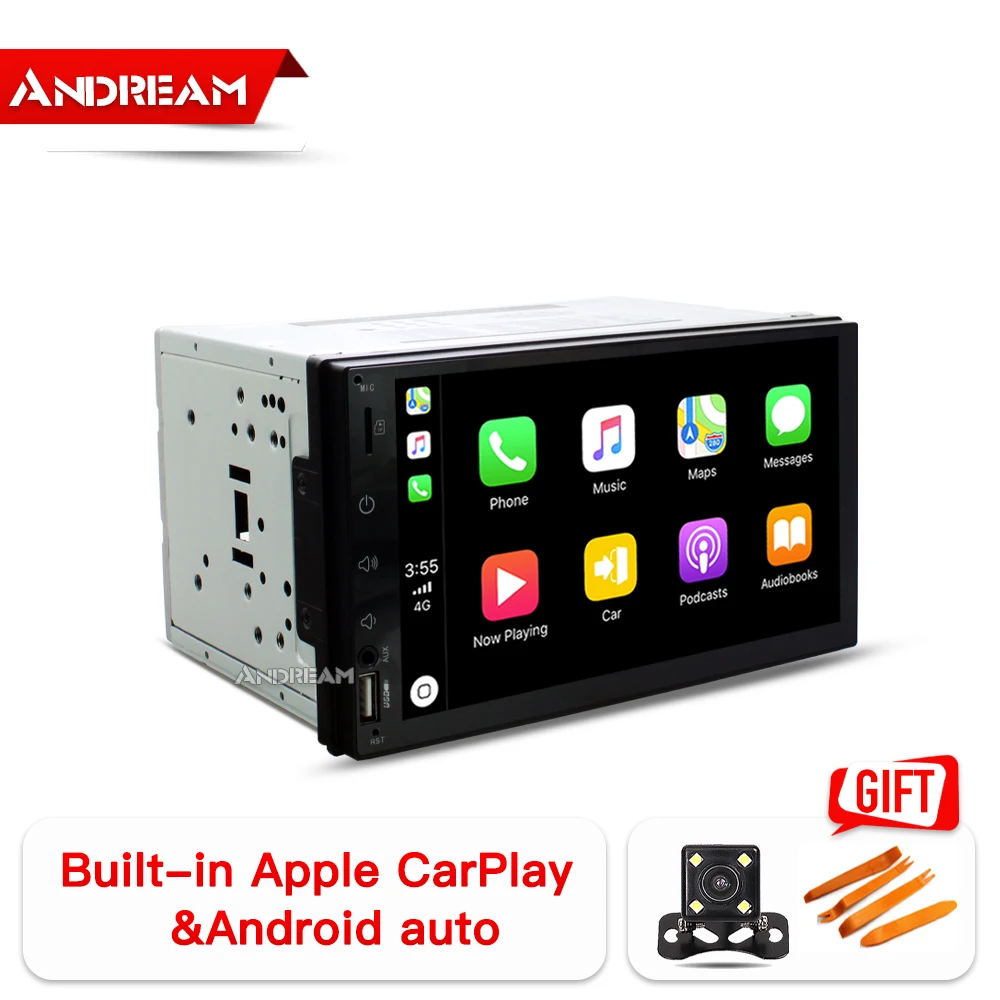 7 &quotips встроенный CarPlay Android Авто Автомобильный мультимедийный плеер 2din
