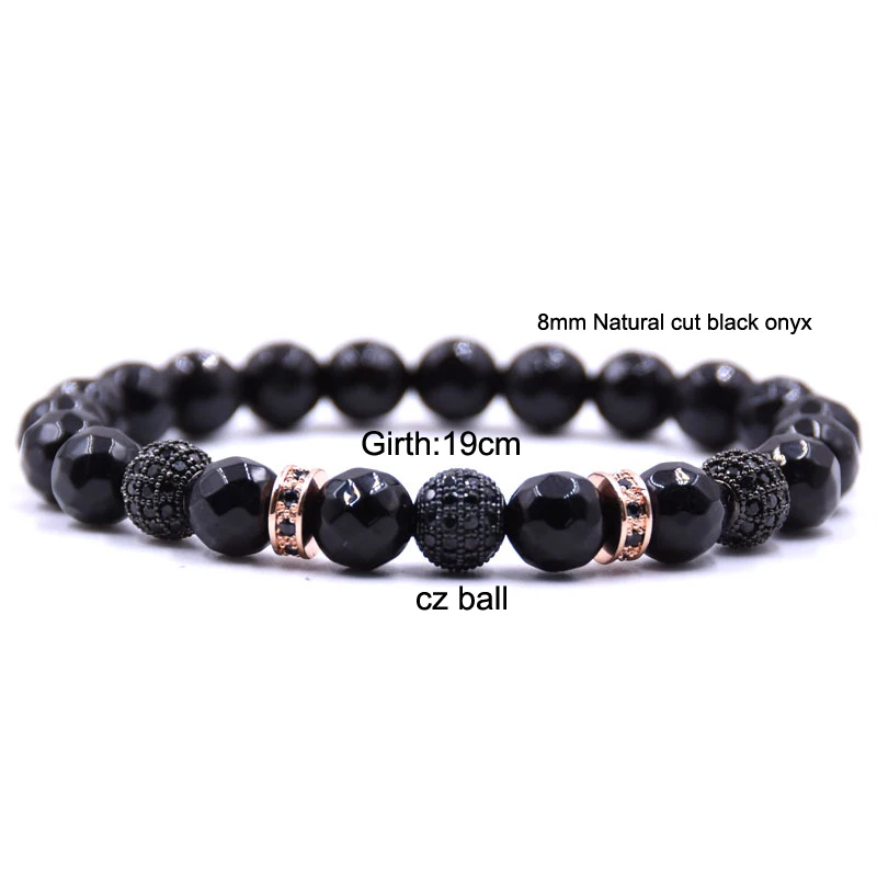 Популярный черный микро-закрепка Шарм-шар CZ матовый оникс бусины