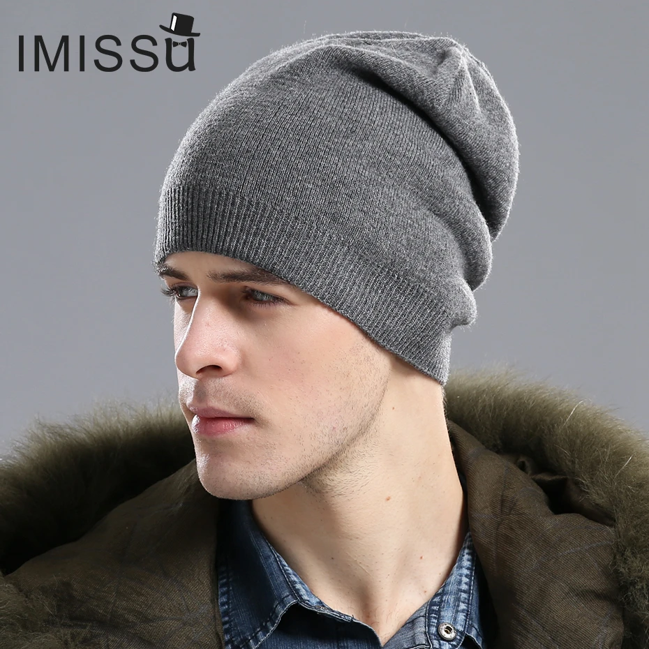 IMISSU брендовая новинка осень зима унисекс шапка вязаная натуральная шерсть Skullies