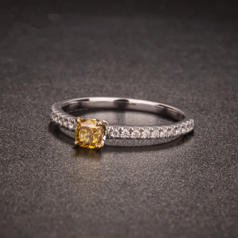 Buyee 925 Silver Classic Wedding Rings Women Simple 5mm Yellow Shiny Zircon Ring for Fashion Jewelry | Украшения и аксессуары