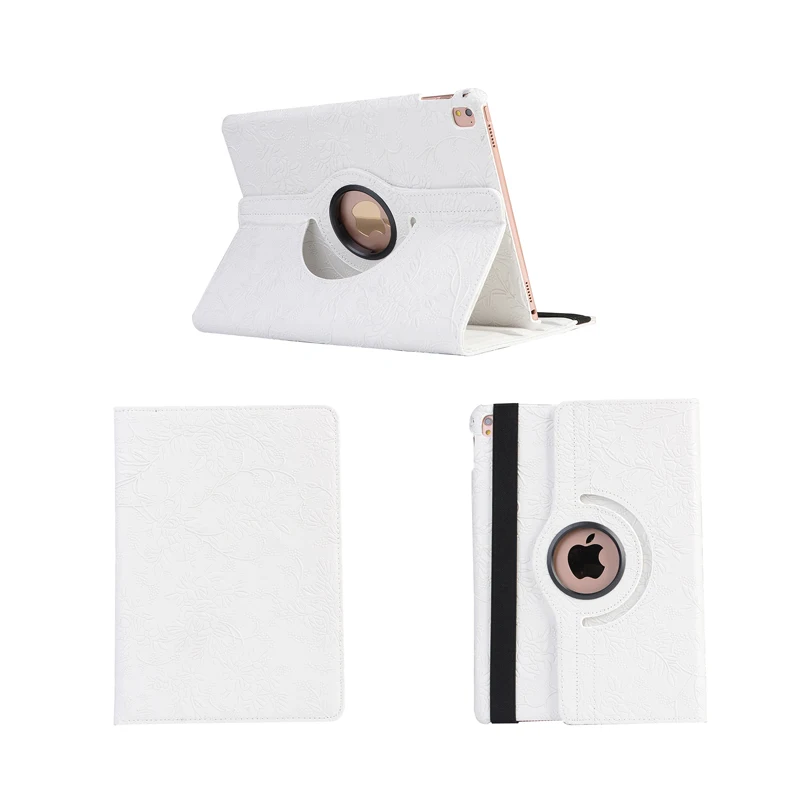 white-PTW Кожаный 360 Вращающийся чехол для Apple ipad 9,7 дюймов Air/Air 2 retina чехол ультра тонкий Авто сон для нового ipad крышка - Цвет: white-PTW