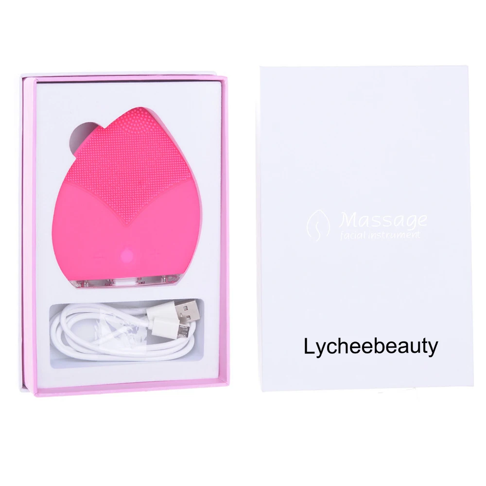 Lycheebeauty Кремния Глубокие и Чистые Умывания Пульсирующие Вибрации Чистки Щетки