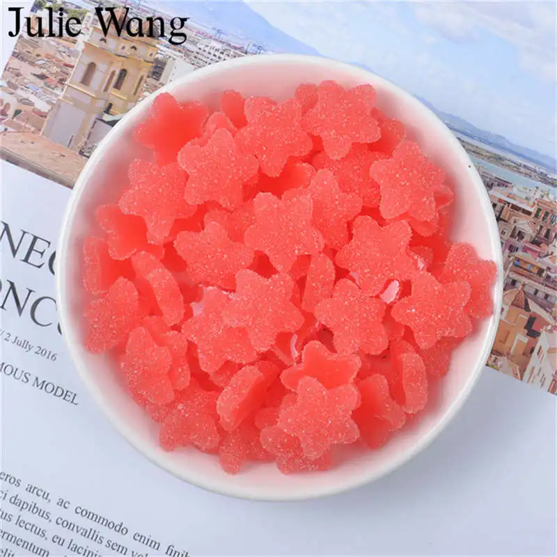Julie Wang 20 шт 18 мм Смола звезда мягкие конфеты слизи кабошон с плоской задней