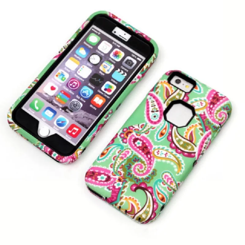 cashew flower water/dirt/shockproof mobile phone Hybrid Hard Plastic case for iphone6 5.5inches Pc + silicon phone-case/ shell |