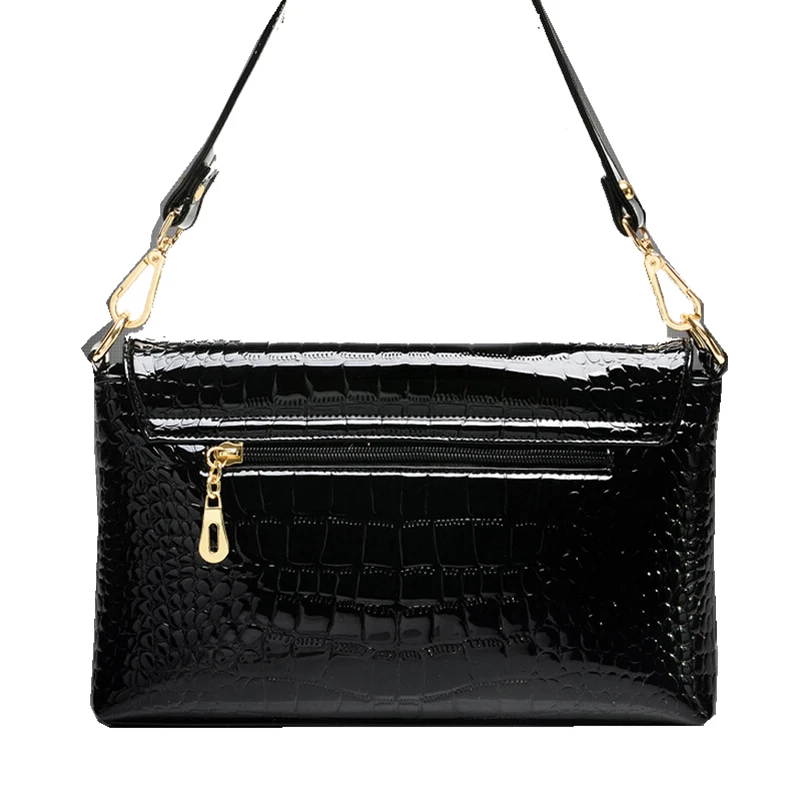 Женская сумка мессенджер из лаковой кожи с узором крокодила|brand shoulder bag|designer bagfashion