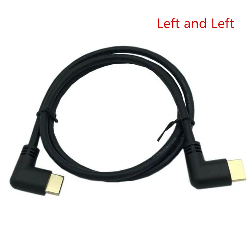 Левый или правый угловой HDMI 2 0 папа к левый локоть мужской удлинитель 15 см 50 1 м V2.0