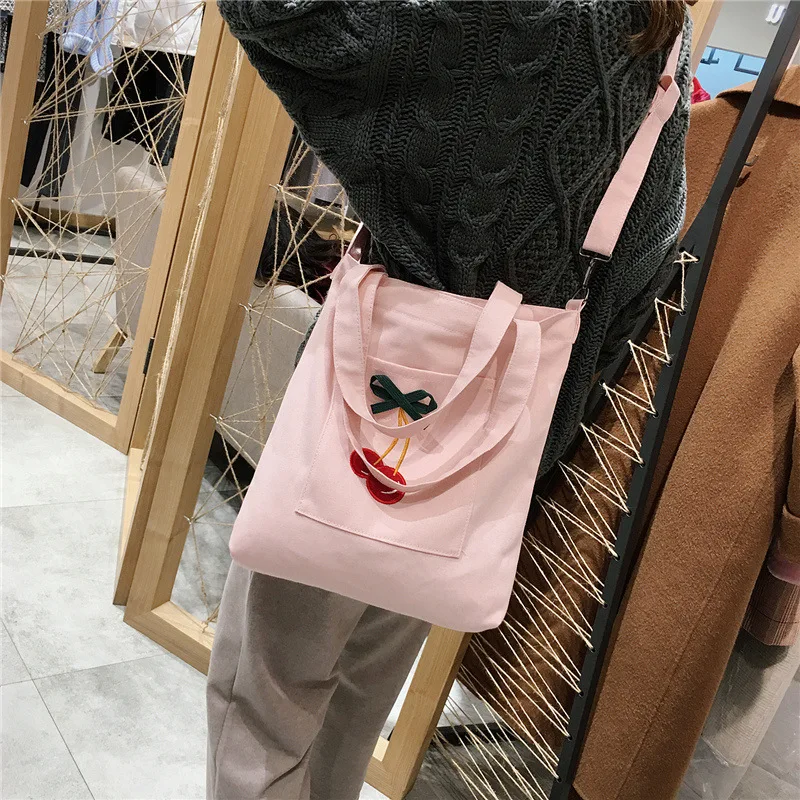 Korean Women Yellow Shoulder Bag Shopping Style Top Handle teen girl Large Cute Strawberry Handbag Crossbody Messenger Tote Bags | Багаж и
