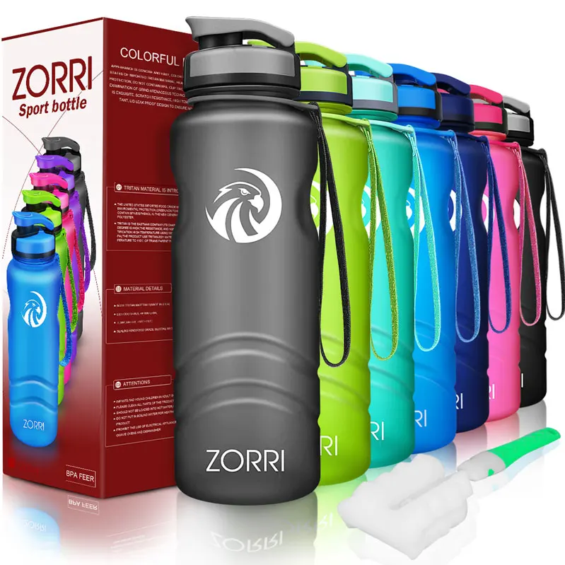 grey ZORRI креативные спортивные бутылки для воды шейкер для напитков Кемпинг Тур бутылка для напитков для воды Термос бутылка для питьевой воды ручка gourde - Цвет: grey
