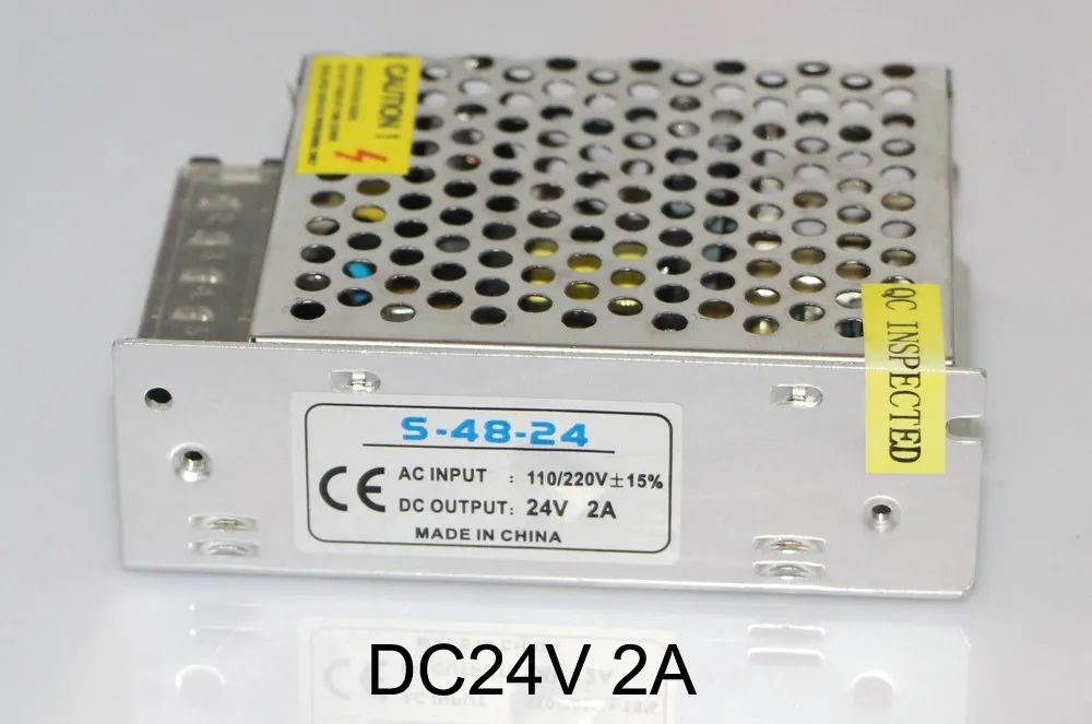 DC24V 2A 48W Светодиодный блок питания трансформатор 5A 10A 20A 50A светодиодный драйвер Переключение AC 110 В 220 В к DC 12 В 24 в CCTV светодиодные полосы питания адаптер - Цвет: DC24V 2A 48W