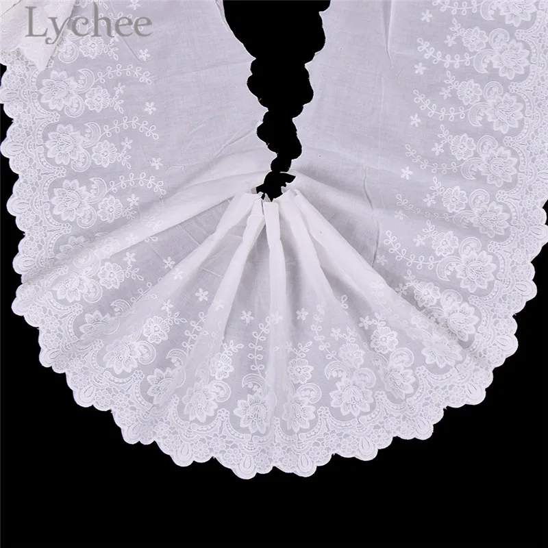 

Lychee Life Хлопок Вышитая кружевная отделка Белая декоративная кружевная лента для рукоделия швейные принадлежности аксессуары для платья