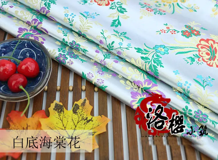 Тканый дамасский Улучшенный костюм cheongsam шелковая ткань одежда жаккардовая парча ткань - Цвет: Белый