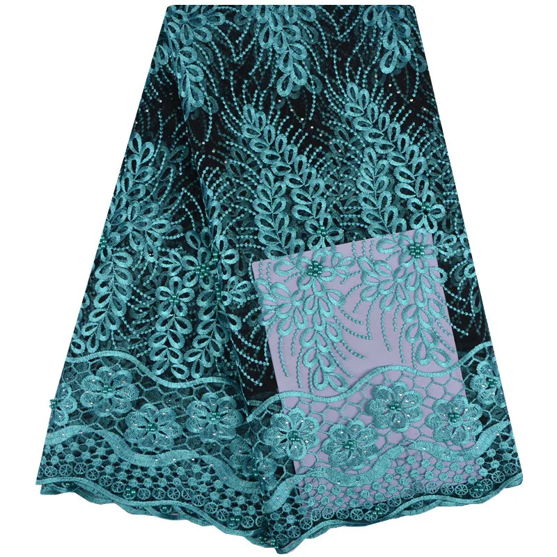 2018 вышивка сетчатая Тюлевая Кружевная Ткань 5 ярдов цветочный узор из бисера