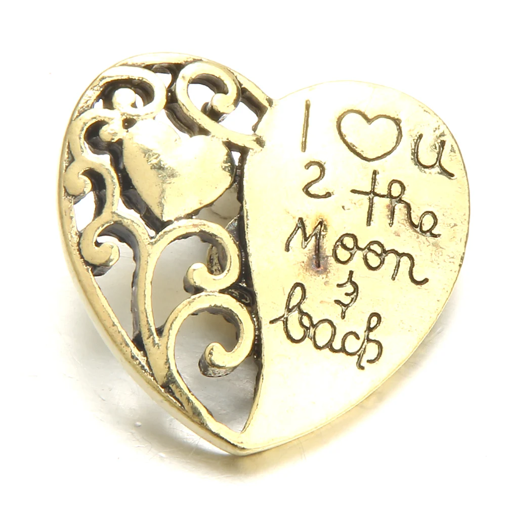 Ювелирное изделие с защелкой в виде крыльев из металла Love You To The Moon Back Heart 18 мм