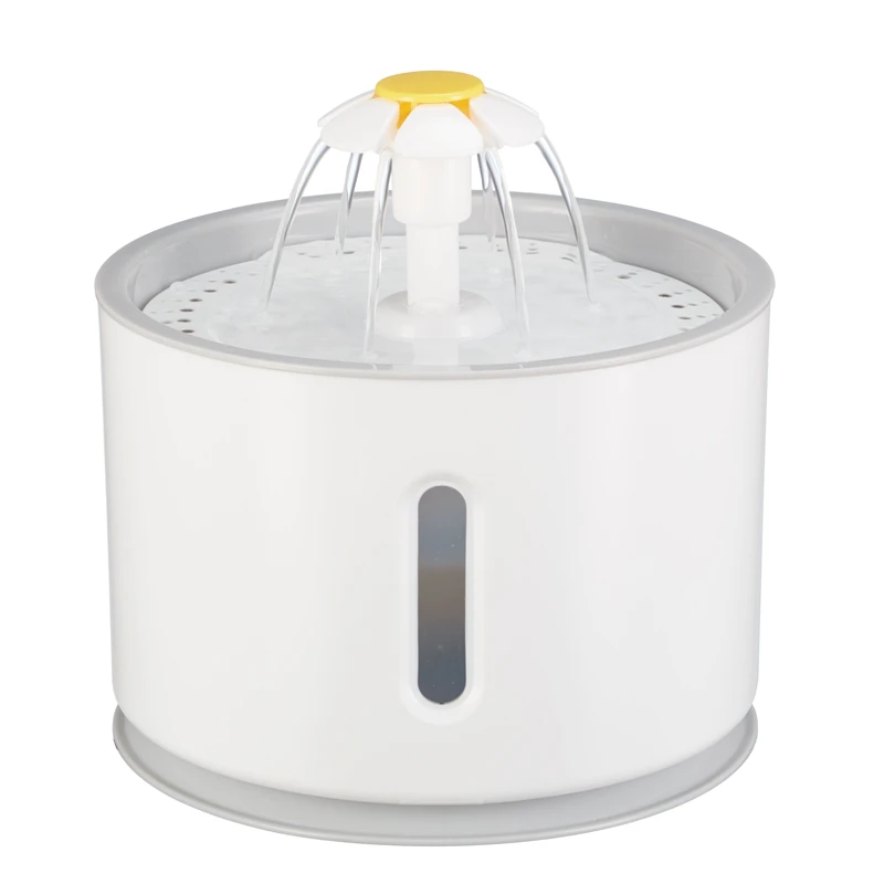 LEDgrey lid USBcable Автоматический фонтан для воды для домашних животных, диспенсер для воды, большая миска для питья с пружиной, автоматический питательный фильтр для кошек, 1.6л, 3 цвета - Цвет: LEDgrey lid USBcable