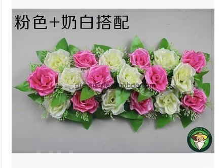 Упаковка из 6 красного цвета и слоновой кости розовый Искусственный цветок розы